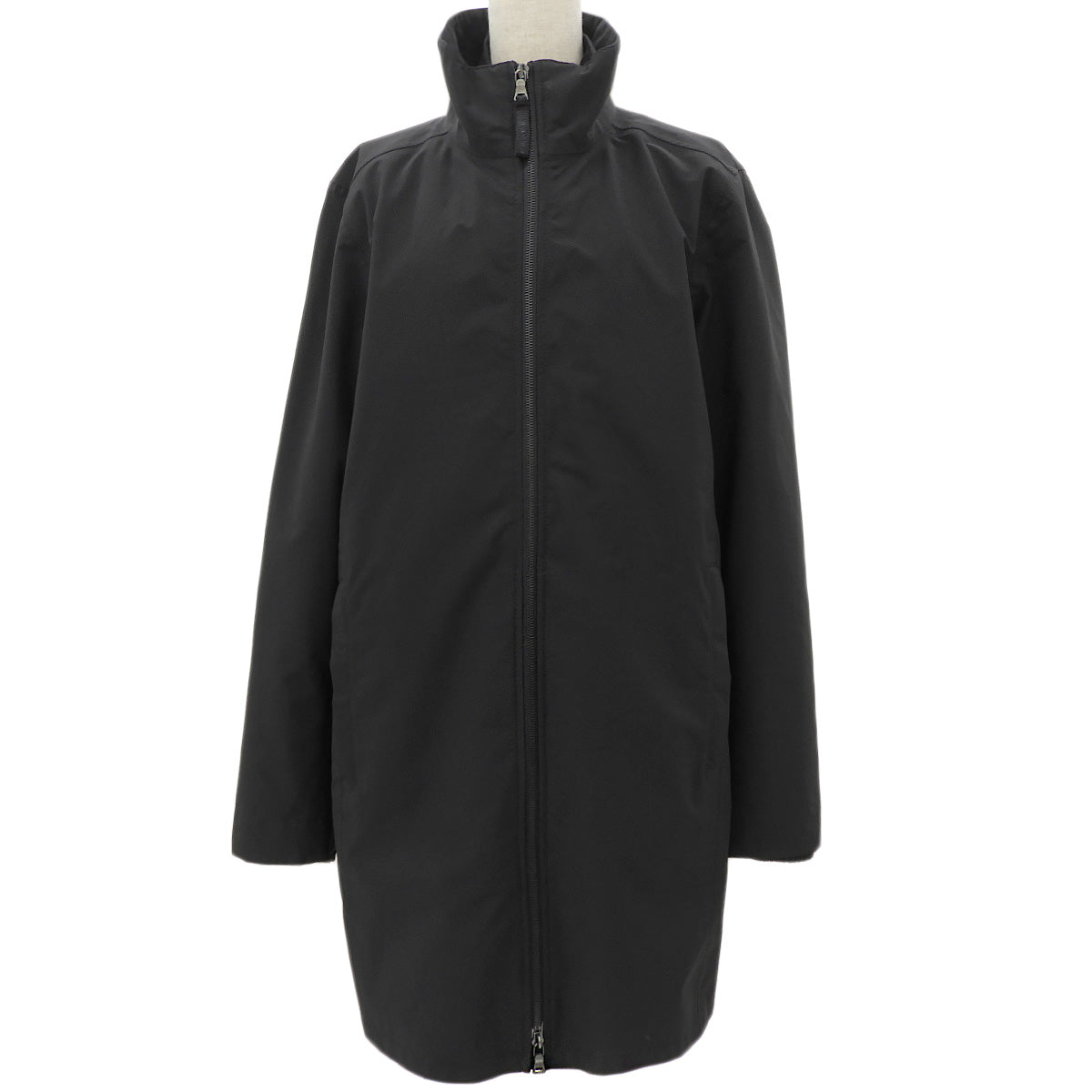 2008 Nylon Logo Zip-Up Coat #48 Black