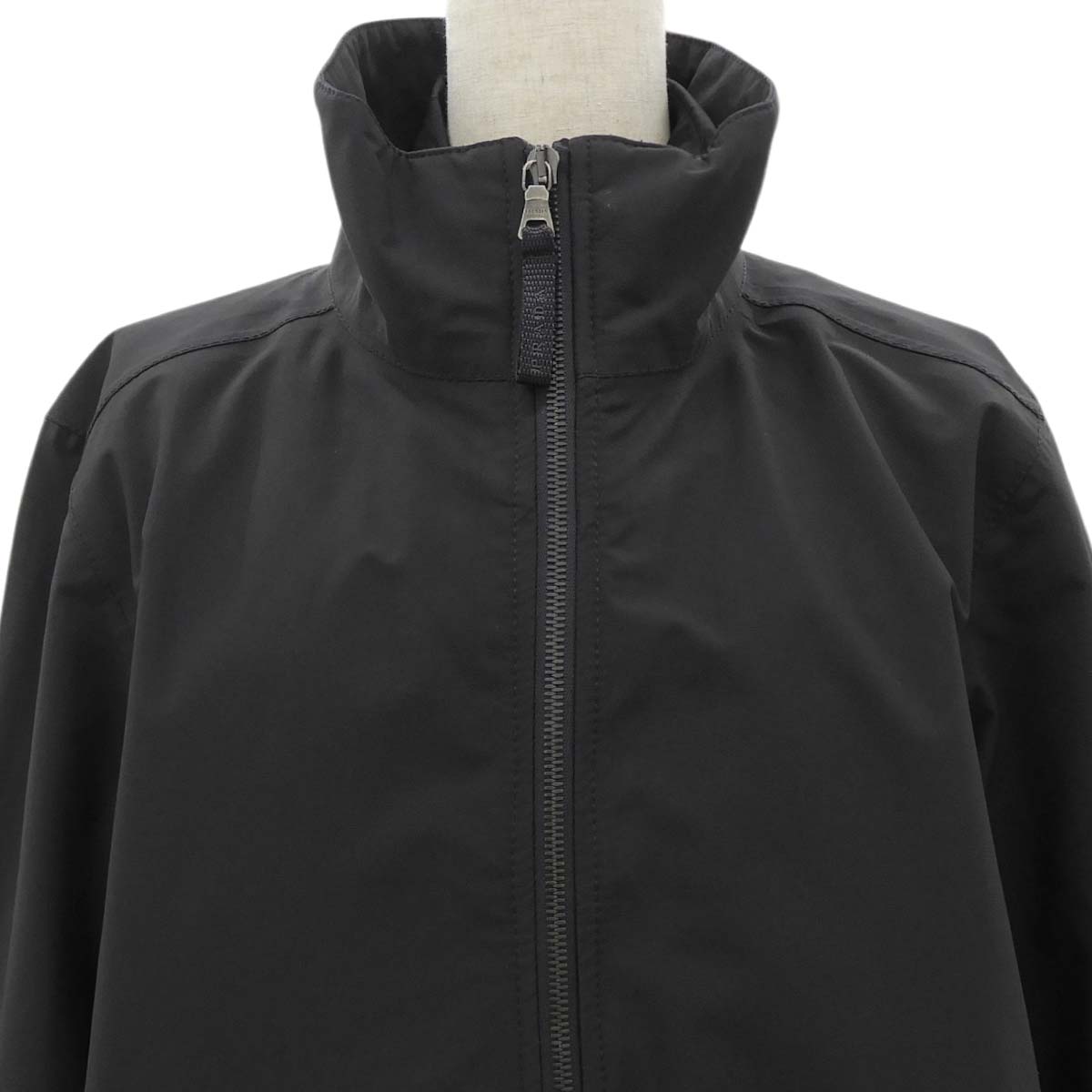 2008 Nylon Logo Zip-Up Coat #48 Black