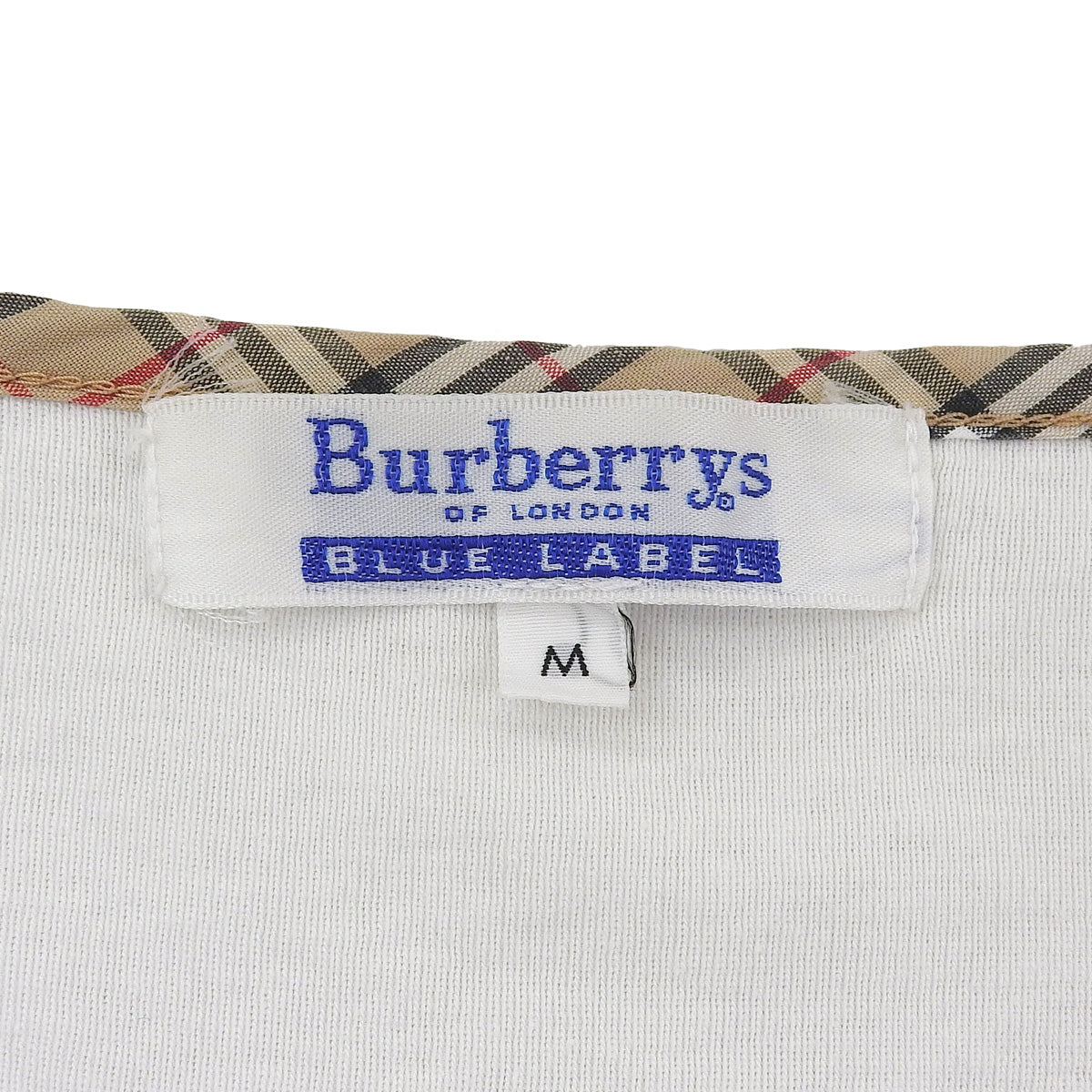 ノバチェックトリムデザイン半袖Tシャツ #M ホワイト