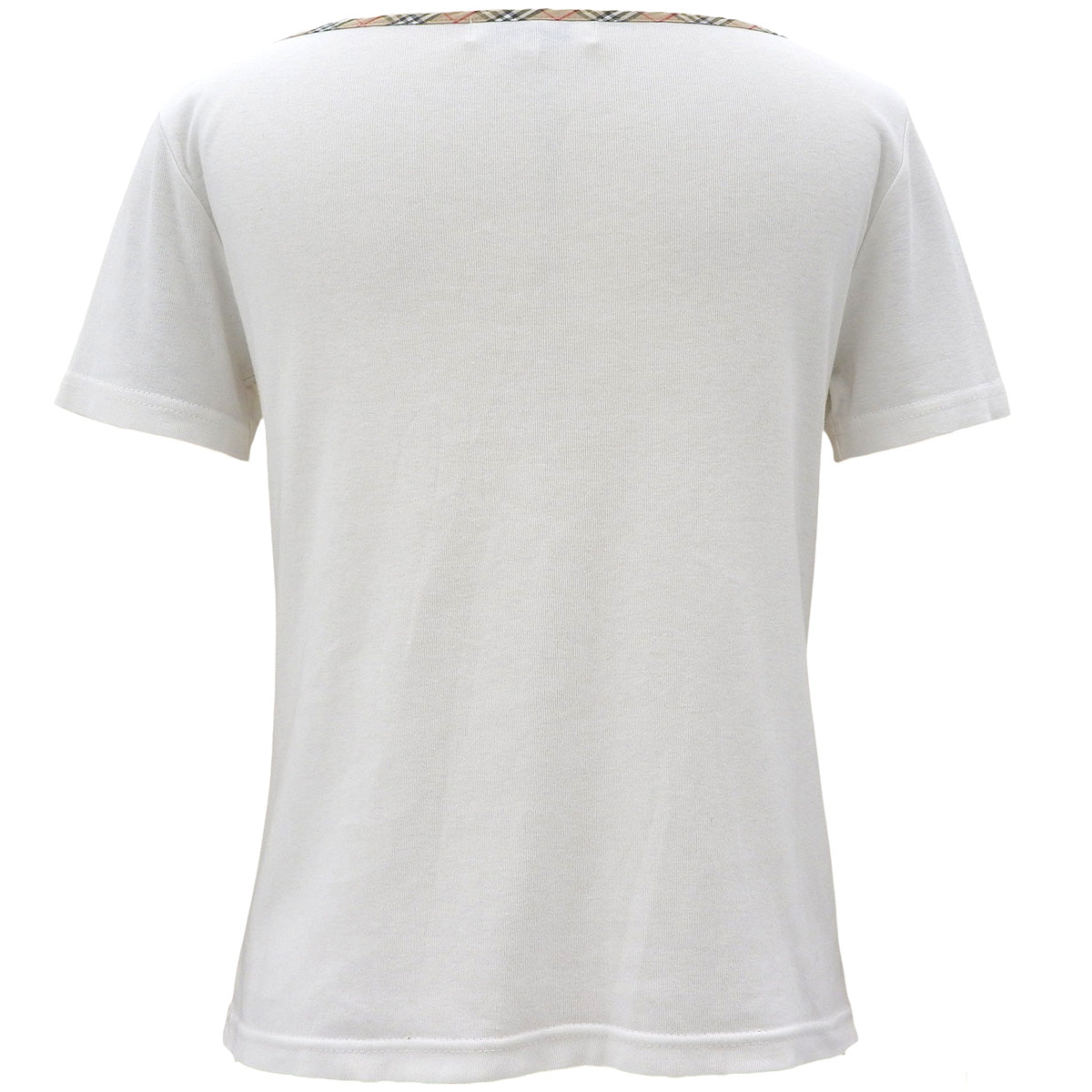 ノバチェックトリムデザイン半袖Tシャツ #M ホワイト