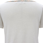 ノバチェックトリムデザイン半袖Tシャツ #M ホワイト