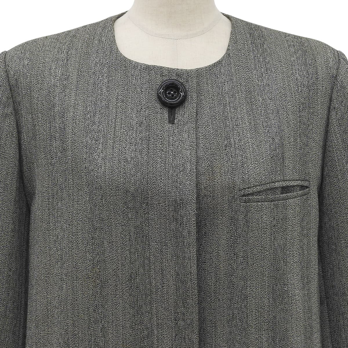 Striped Pattern Jacket #M Gray