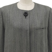 Striped Pattern Jacket #M Gray