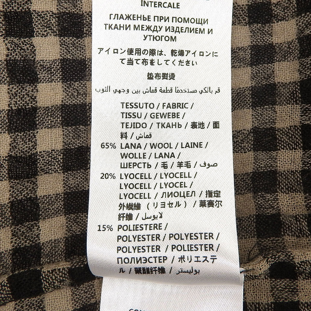 Checked Pattern Ribbon Tie Shirt #40 Brown/Black