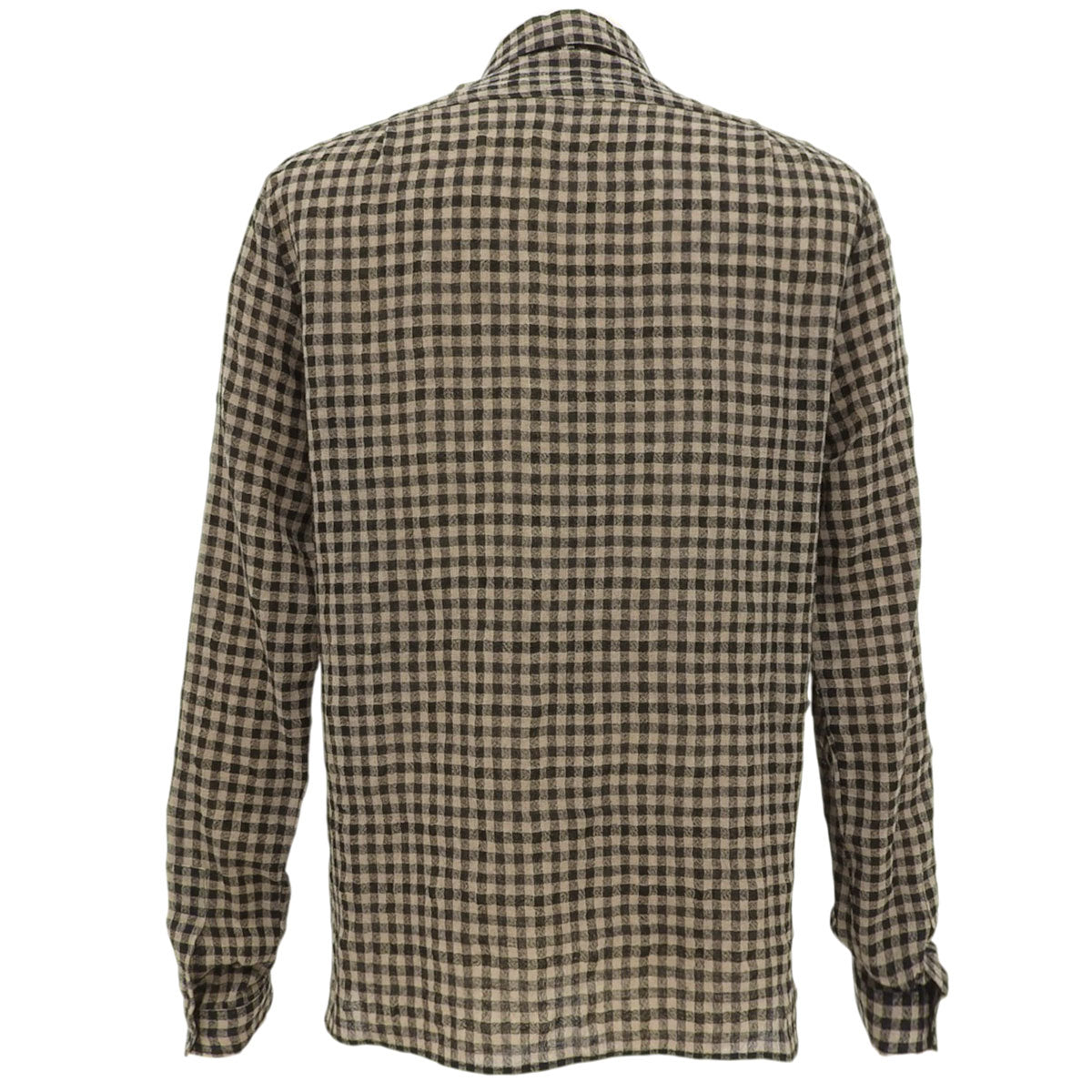 Checked Pattern Ribbon Tie Shirt #40 Brown/Black