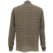Checked Pattern Ribbon Tie Shirt #40 Brown/Black