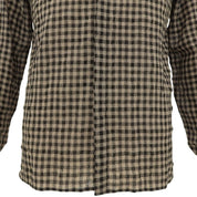 Checked Pattern Ribbon Tie Shirt #40 Brown/Black