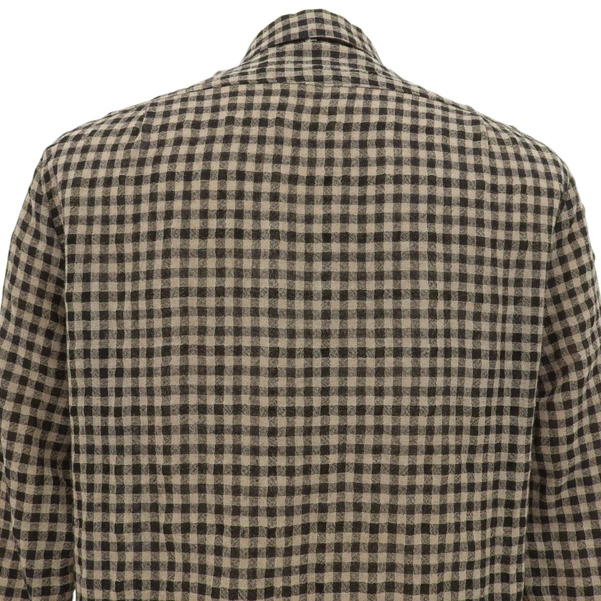 Checked Pattern Ribbon Tie Shirt #40 Brown/Black