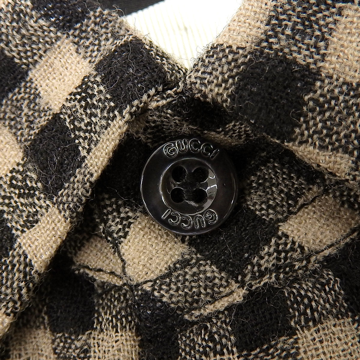Checked Pattern Ribbon Tie Shirt #40 Brown/Black