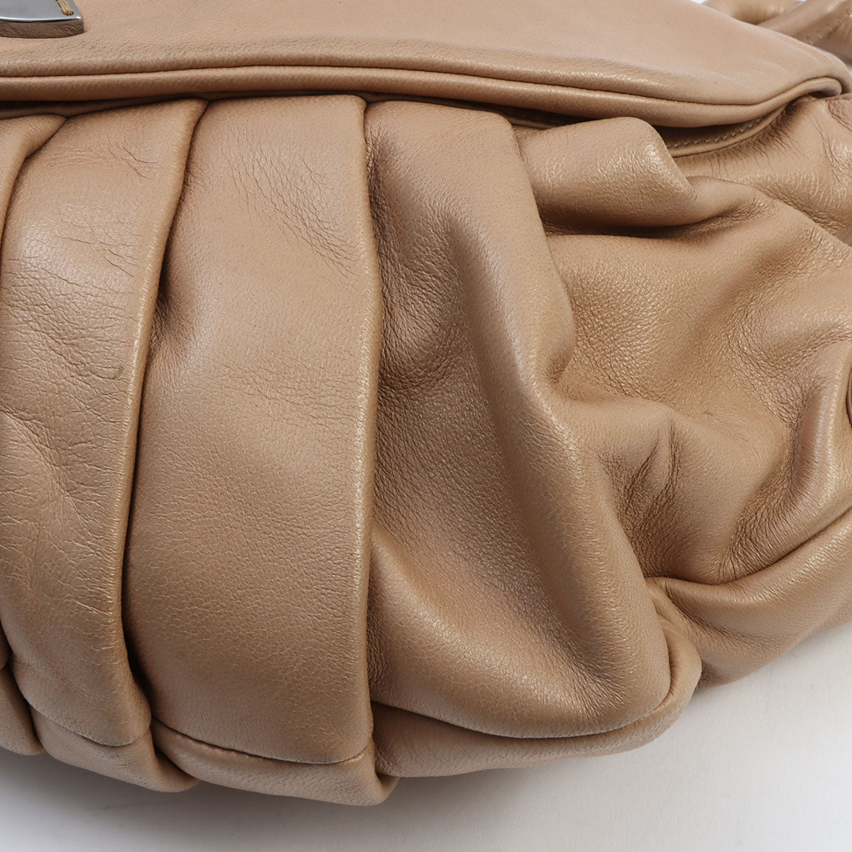 Around 2004 CC Mark Plate Hoop Shoulder Bag Beige