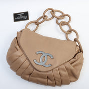 Around 2004 CC Mark Plate Hoop Shoulder Bag Beige