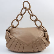 Around 2004 CC Mark Plate Hoop Shoulder Bag Beige