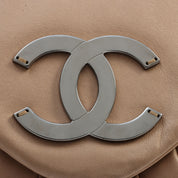 Around 2004 CC Mark Plate Hoop Shoulder Bag Beige