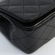 Circa 1990 Chanel CC Mark Plate Full Flap Chain Shoulder Bag Mini Black