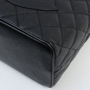 Circa 2000 Chanel Caviar Skin CC Mark Stitch Reissue Tote Bag Black