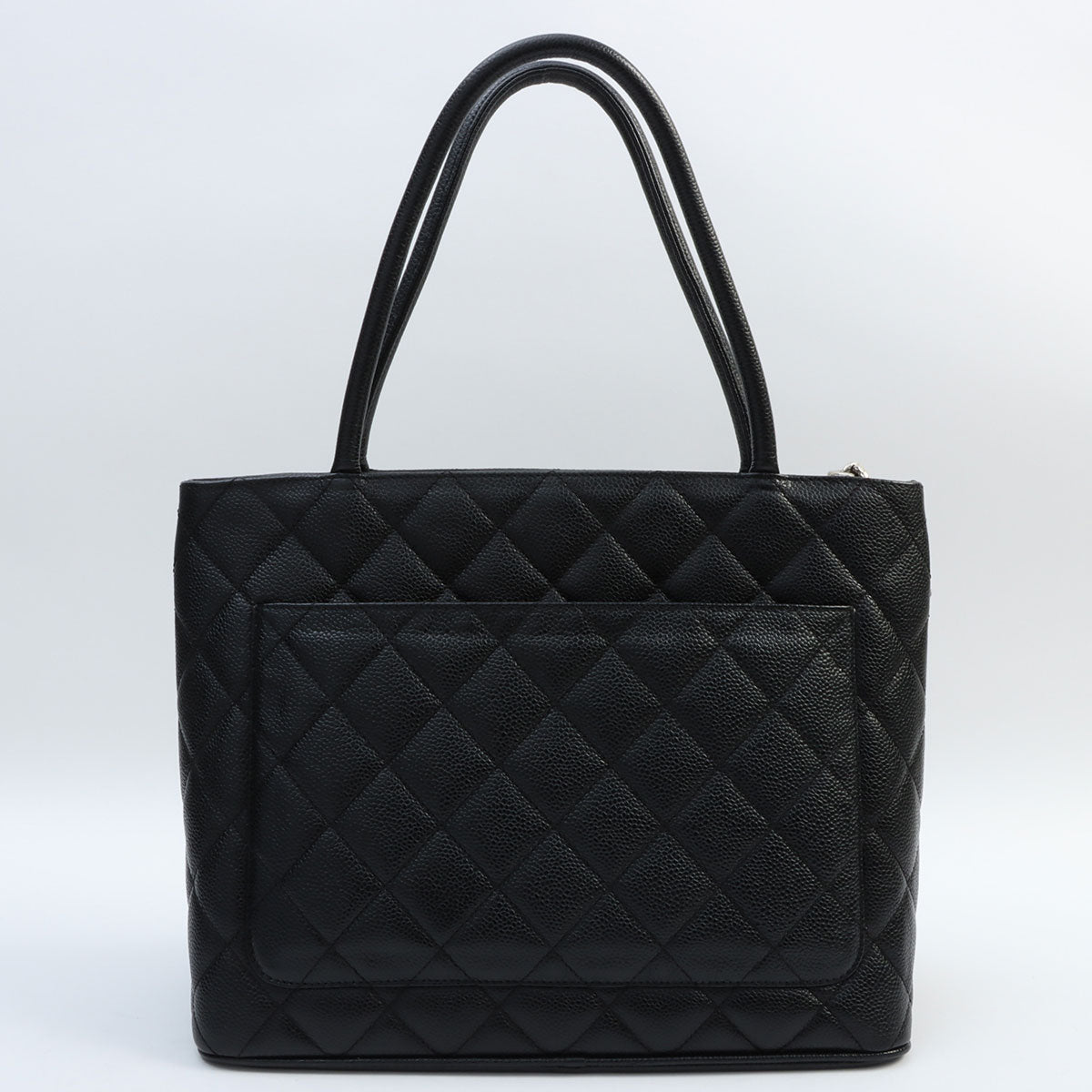 Circa 2000 Chanel Caviar Skin CC Mark Stitch Reissue Tote Bag Black