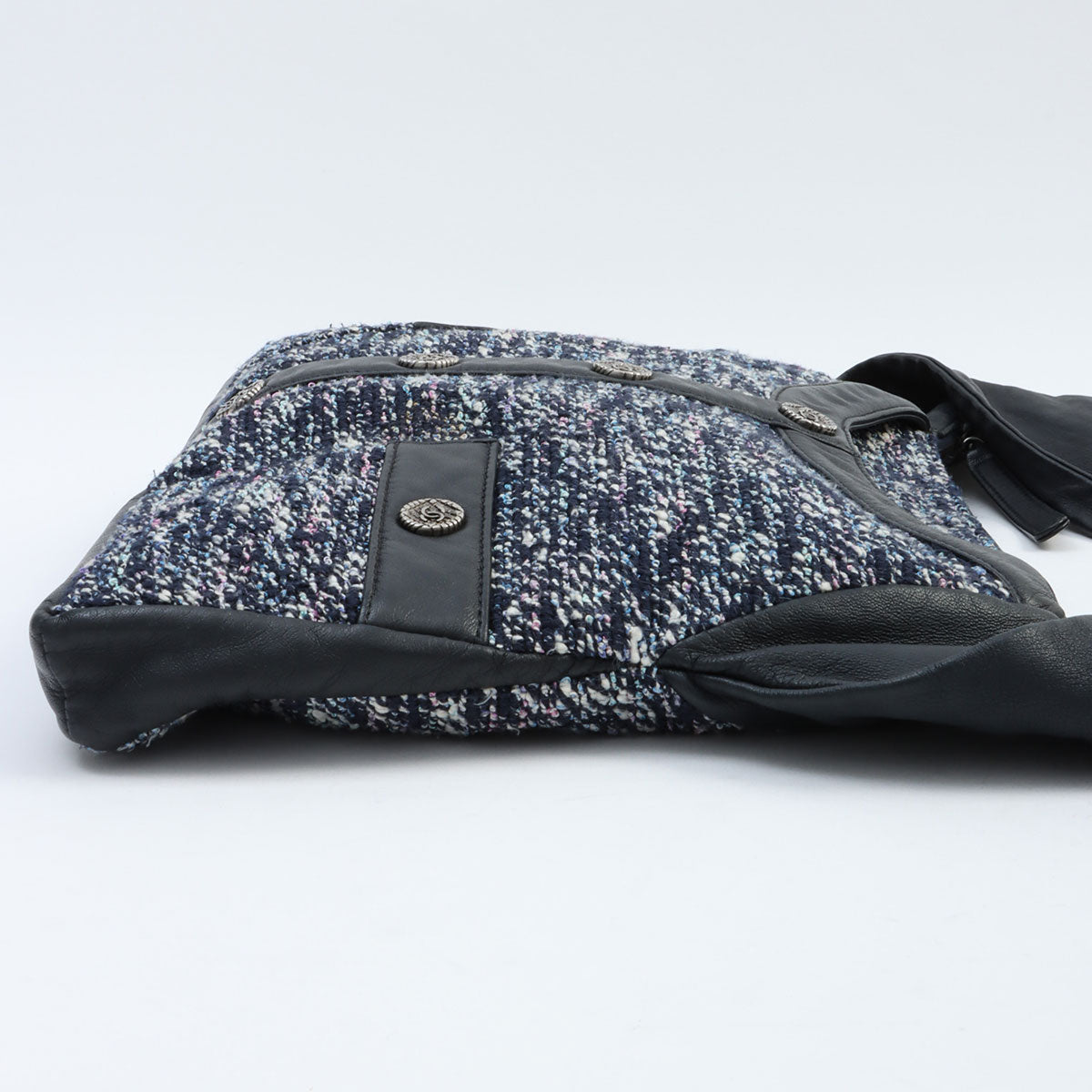 Circa 2015 Chanel Jacket Motif Girl Shoulder Bag in Navy/Black/Multi