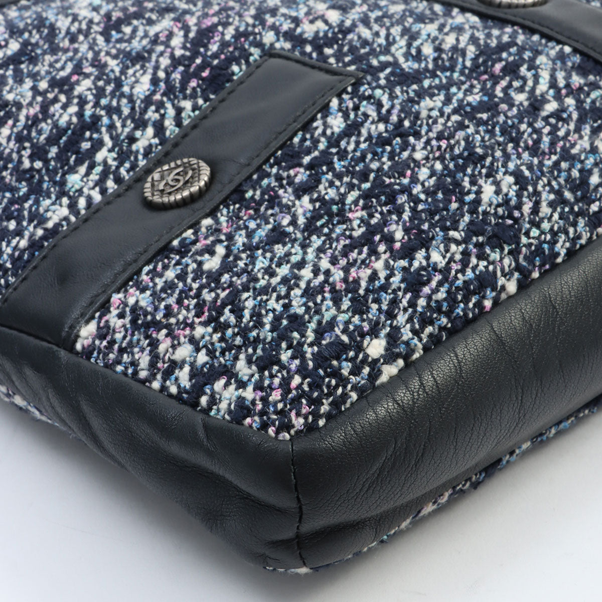 Circa 2015 Chanel Jacket Motif Girl Shoulder Bag in Navy/Black/Multi