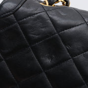 V-Flap CC Turn-lock Chain Shoulder Bag, Black, Circa 1990