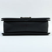 Circa 2019 Caviar Skin Boy Chanel Chain Shoulder Bag Black