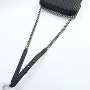 Circa 2019 Caviar Skin Boy Chanel Chain Shoulder Bag Black