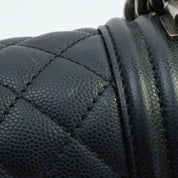 Circa 2019 Caviar Skin Boy Chanel Chain Shoulder Bag Black
