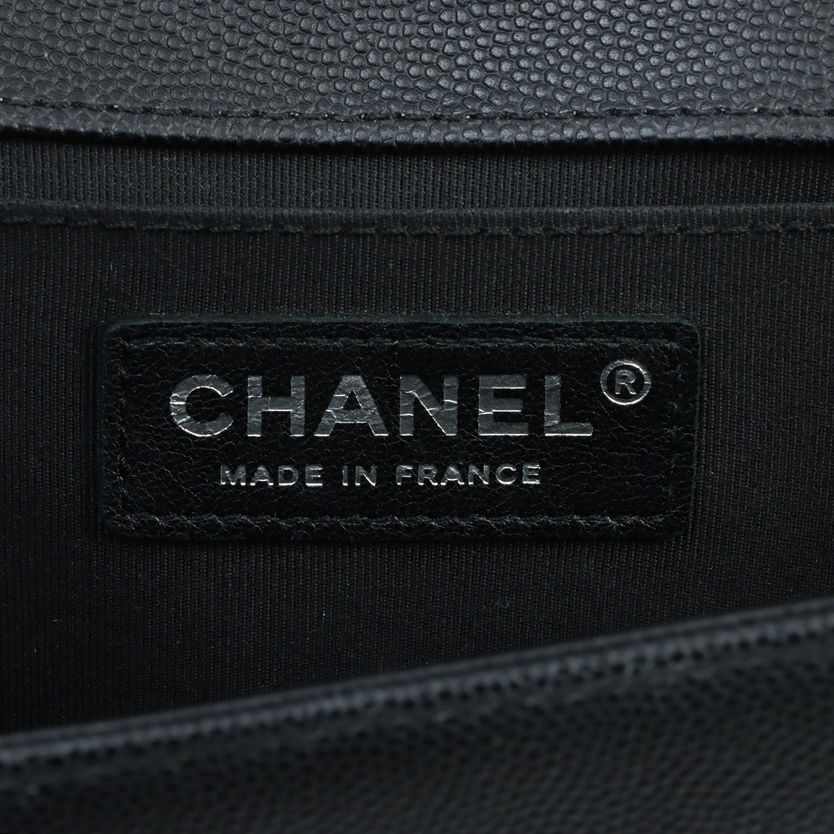 Circa 2019 Caviar Skin Boy Chanel Chain Shoulder Bag Black