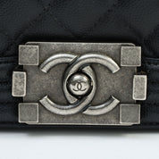 Circa 2019 Caviar Skin Boy Chanel Chain Shoulder Bag Black