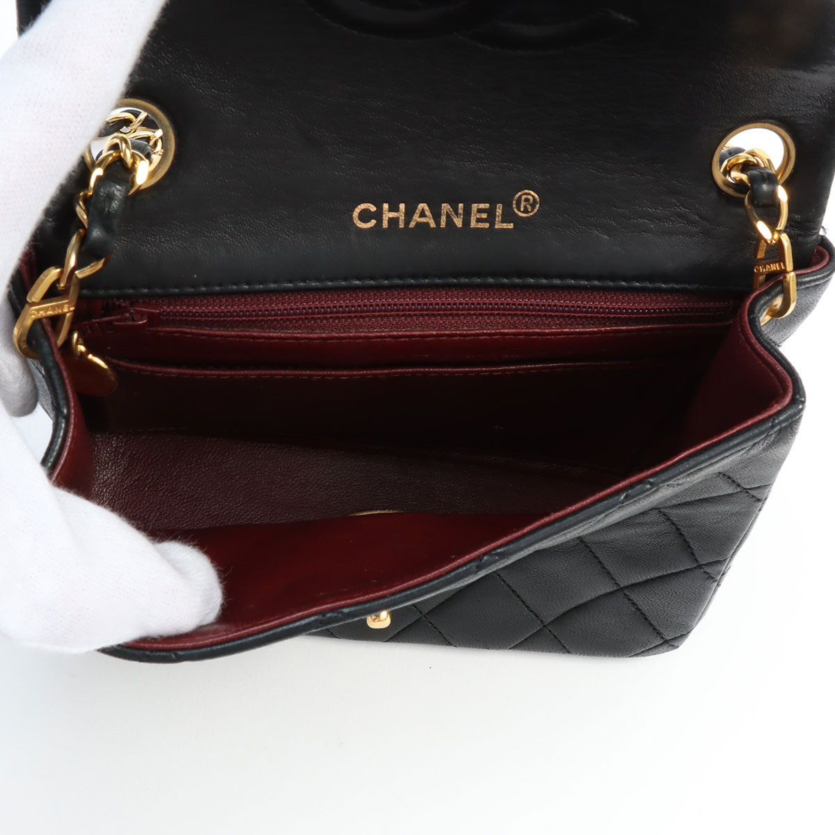1990's Classic Flap Chain Bag Mini Black