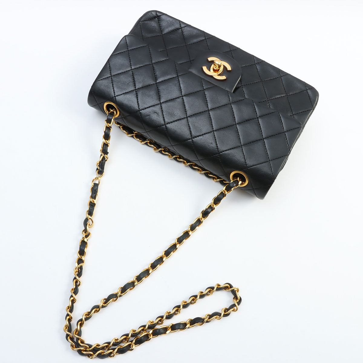 1990's Classic Flap Chain Bag 23cm Black