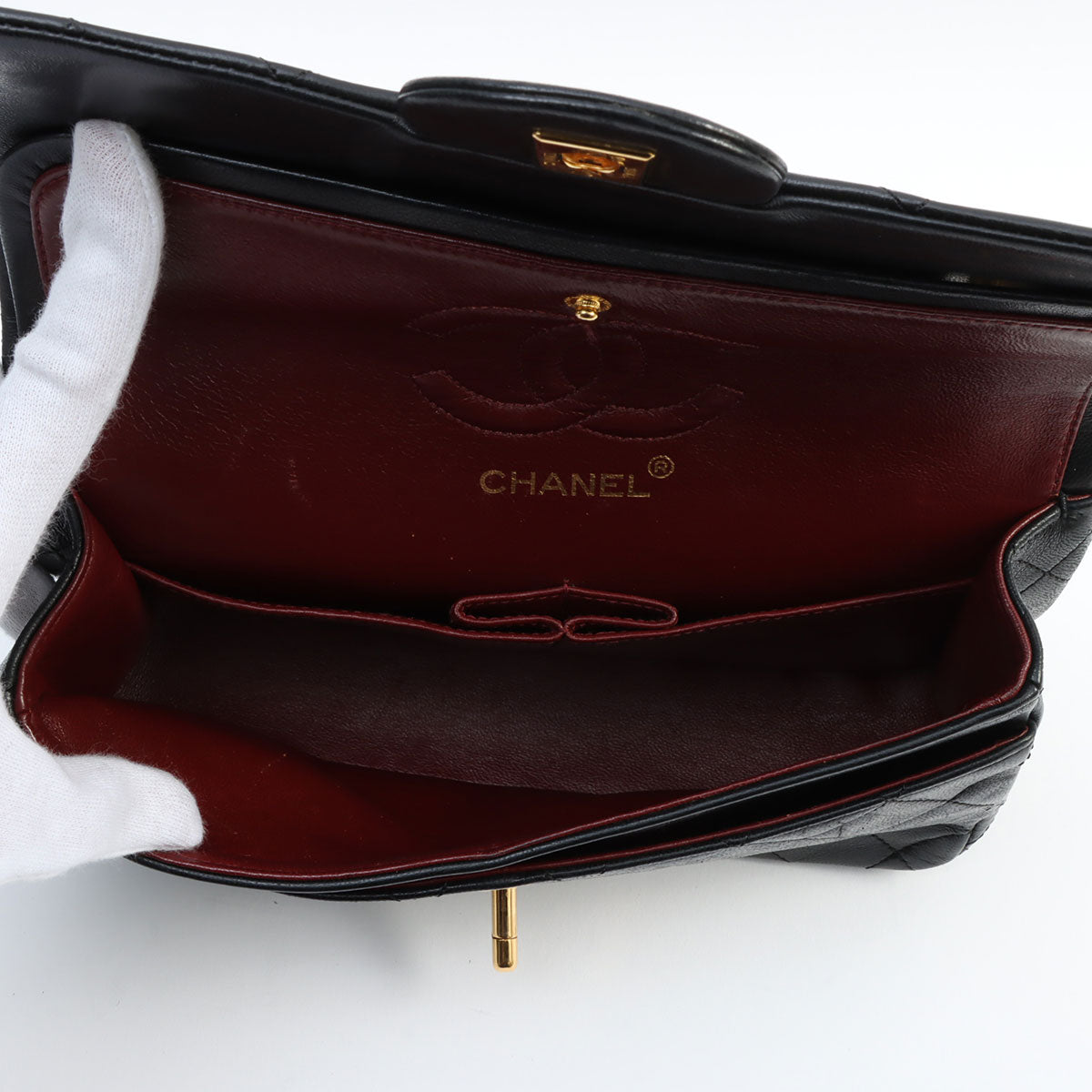 1990's Classic Flap Chain Bag 23cm Black