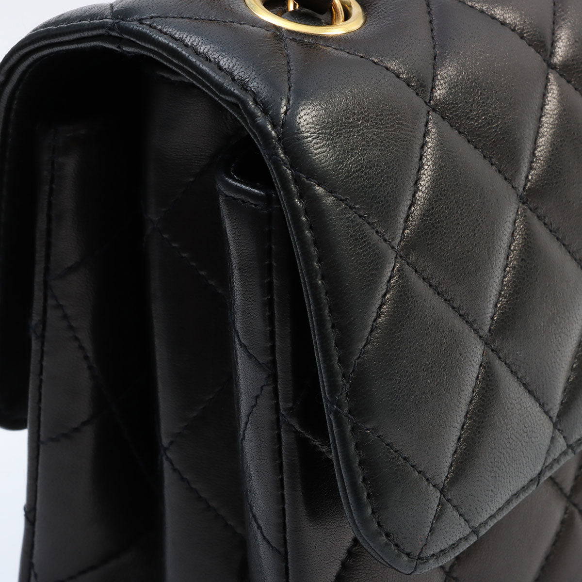 Circa 1997 W-Face CC Turnlock Chain Shoulder Bag, Black
