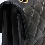 Circa 1997 W-Face CC Turnlock Chain Shoulder Bag, Black