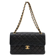 Circa 1997 W-Face CC Turnlock Chain Shoulder Bag, Black
