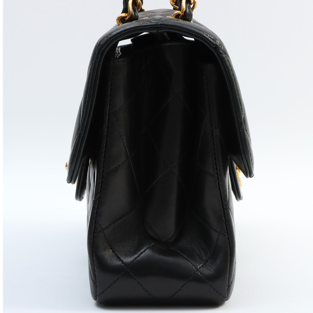 Circa 1997 W-Face CC Turnlock Chain Shoulder Bag, Black