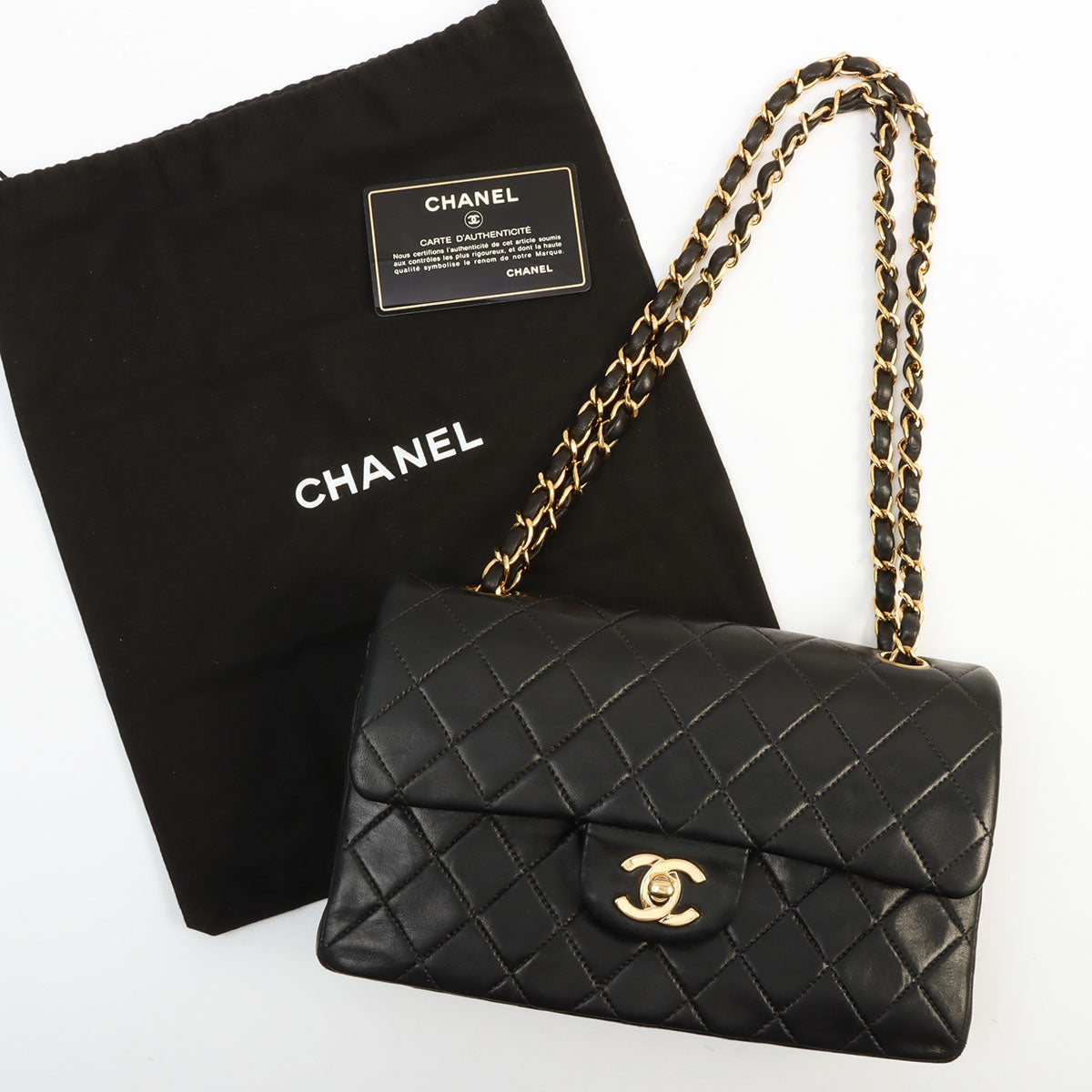 Classic Flap Chain Bag 23cm, made around 2001, black