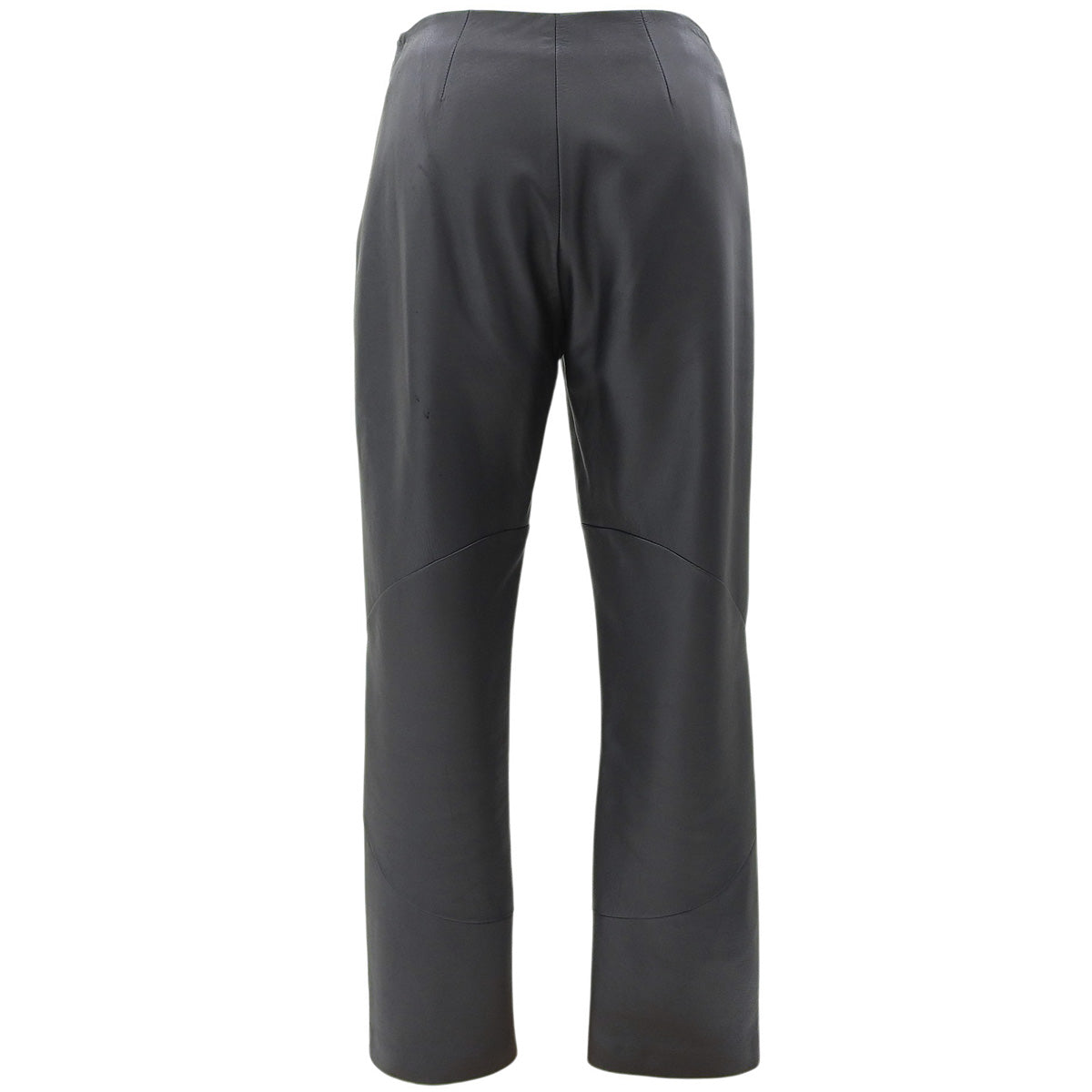 Leather Logo Zip Long Pants #36 Black