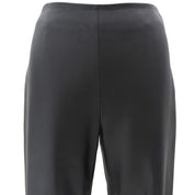 Leather Logo Zip Long Pants #36 Black