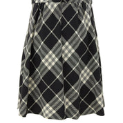 Checked Pattern Logo Button Sleeveless Dress #38 Black/White