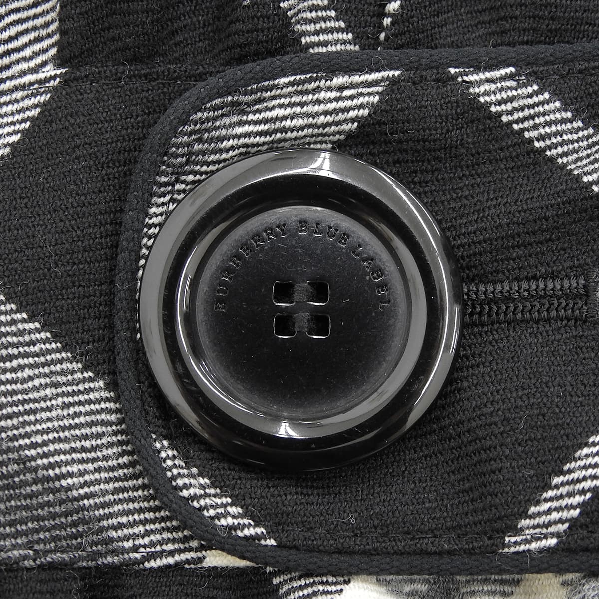 Checked Pattern Logo Button Sleeveless Dress #38 Black/White
