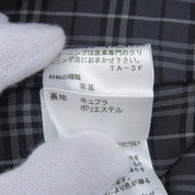 レザーチェックライニングシングルライダースジャケット #S ブラック