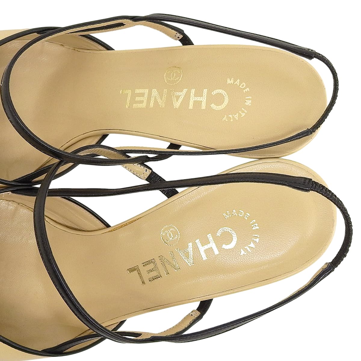 Camelia CC Mark Mules #36.5 Beige/Black