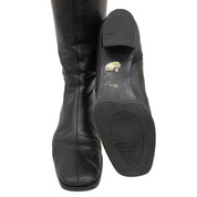 Side Logo Embossed Long Boots #36.5 Black
