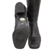 Side Logo Embossed Long Boots #36.5 Black