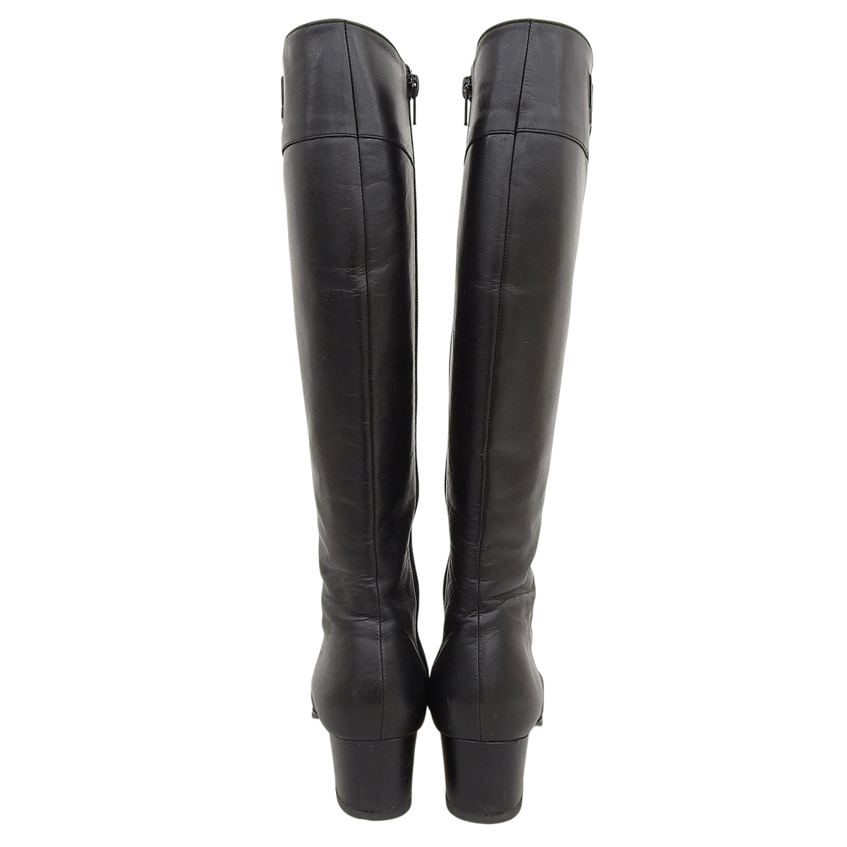 Side Logo Embossed Long Boots #36.5 Black