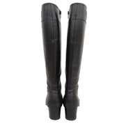 Side Logo Embossed Long Boots #36.5 Black