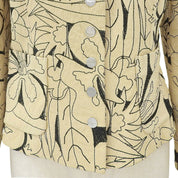 Leather Flower Pattern Jacket #42 Beige