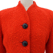 Tweed collarless jacket #9 Red