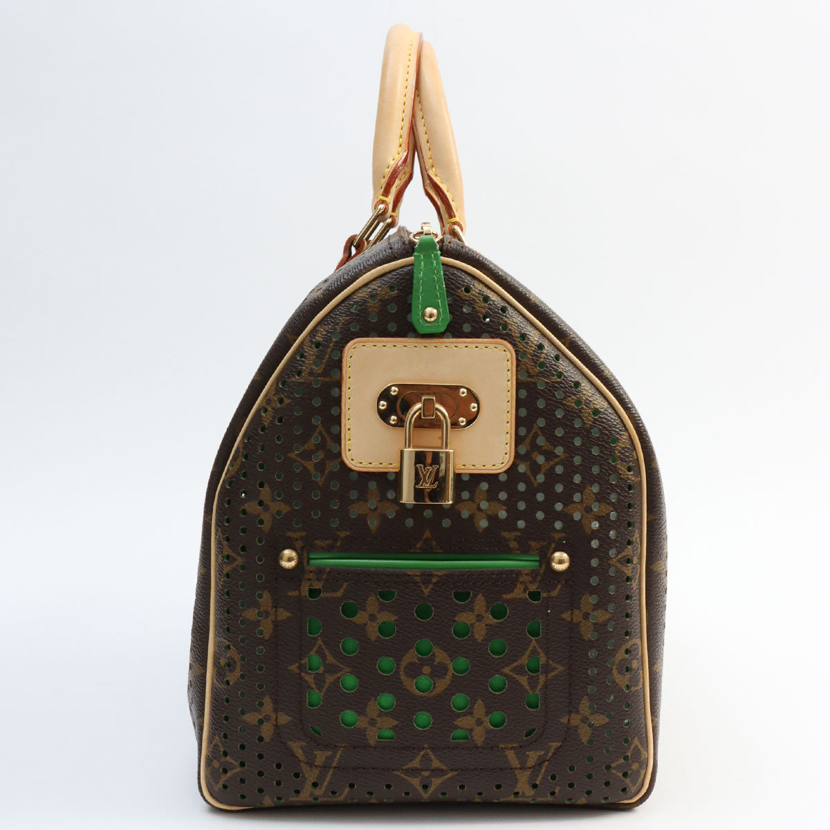 2006 Canvas Monogram Perfo Speedy 30 Brown/Vert