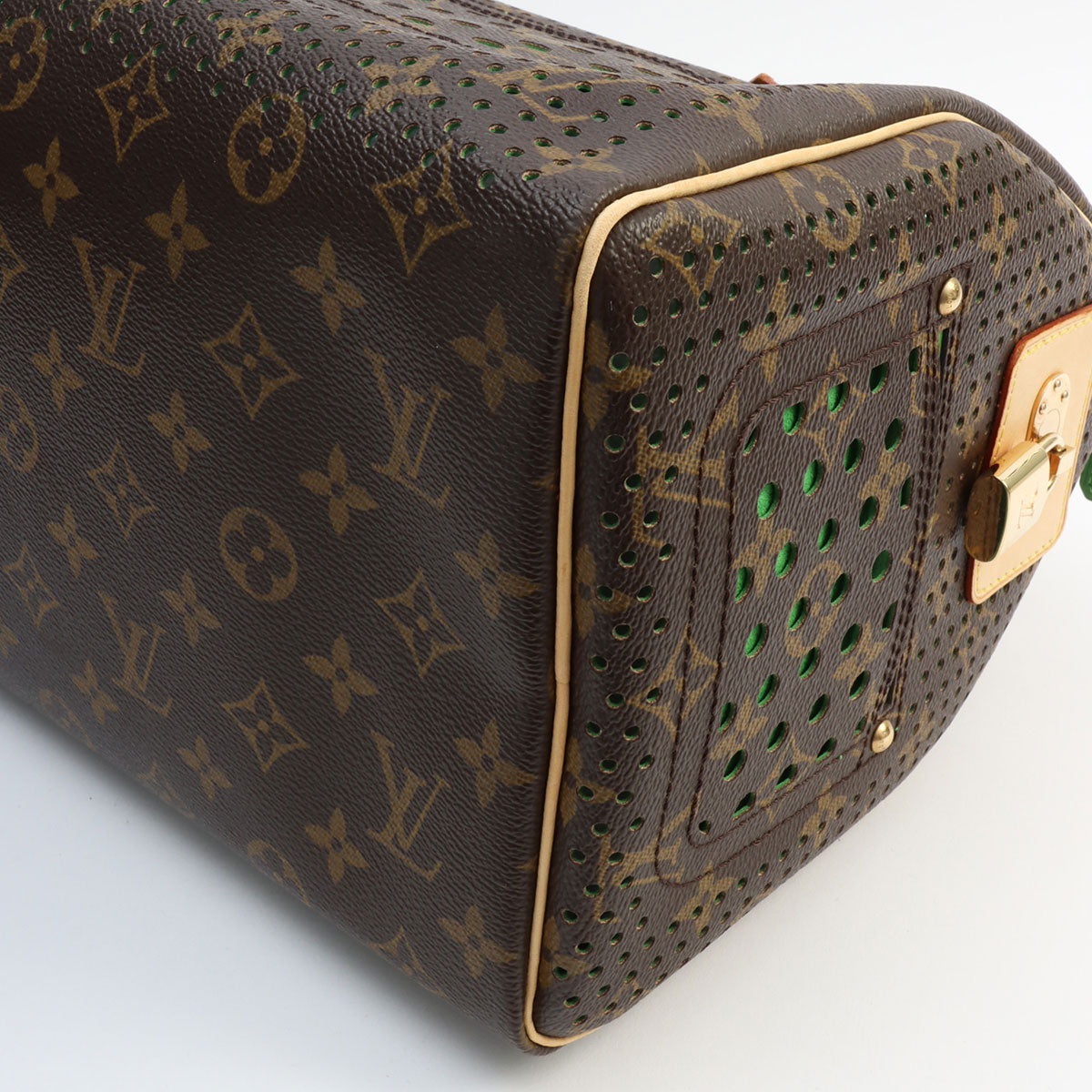 2006 Canvas Monogram Perfo Speedy 30 Brown/Vert
